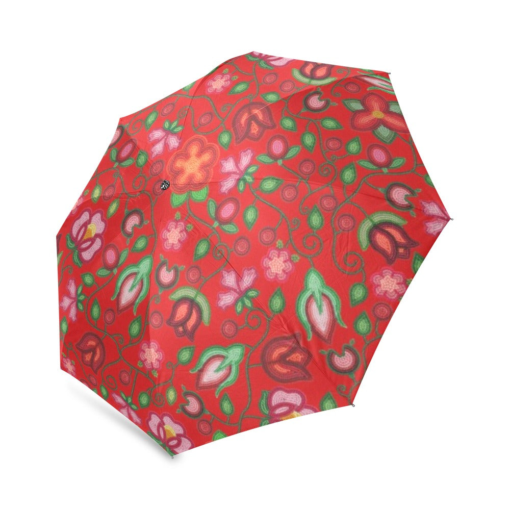 Rose Reverie Red Foldable Umbrella