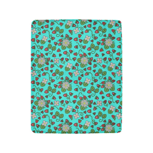 Strawberry Dreams Turquoise Ultra-Soft Micro Fleece Blanket 40"x50"
