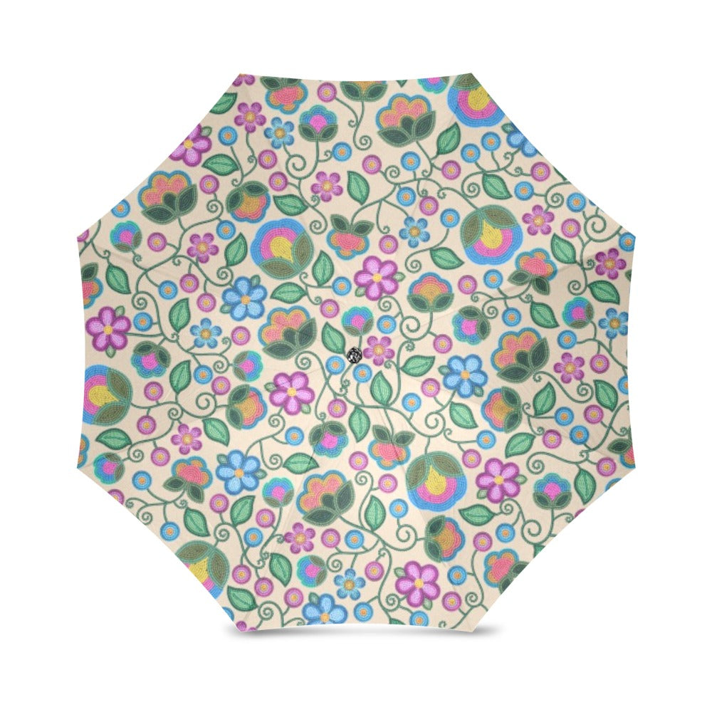 Turquoise Sunbeam Cream Foldable Umbrella (Model U01)
