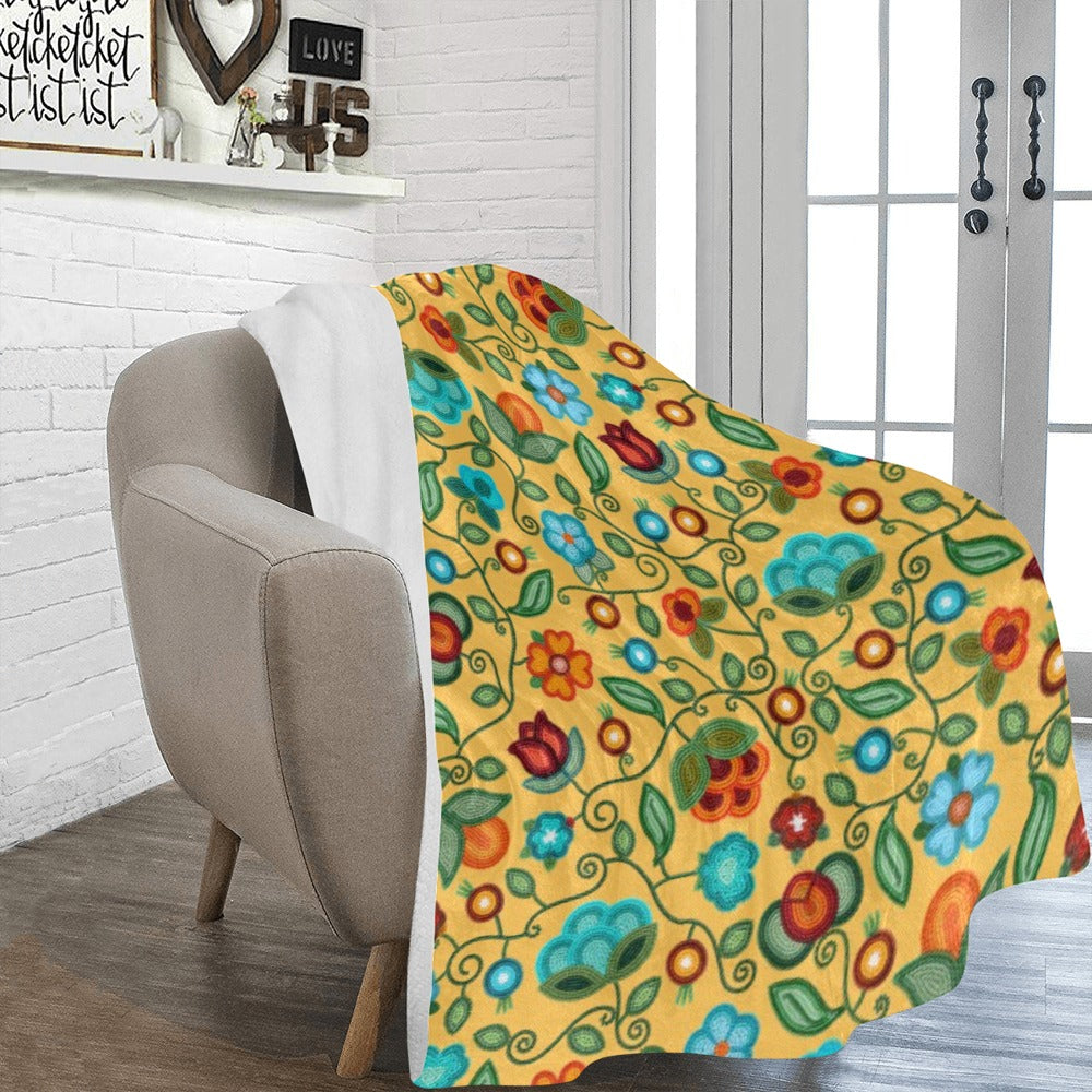 Prairie Fire Petals Honey X-Large Micro Fleece Blanket