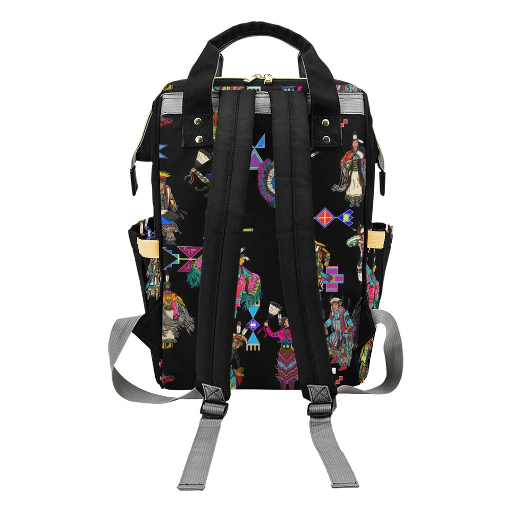 Grand Entry Dancers Black Multi-Function Diaper Backpack