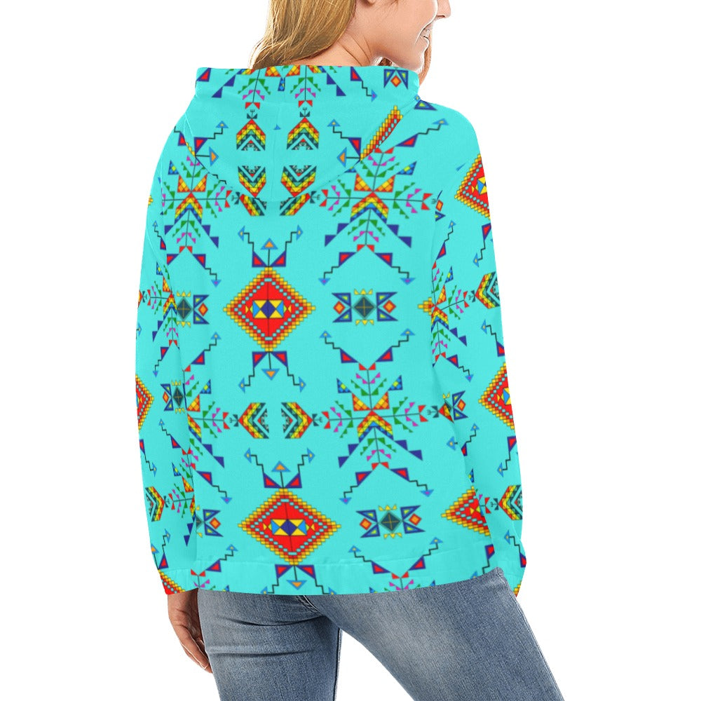 Buffalo Jump Turquoise Hoodie for Women