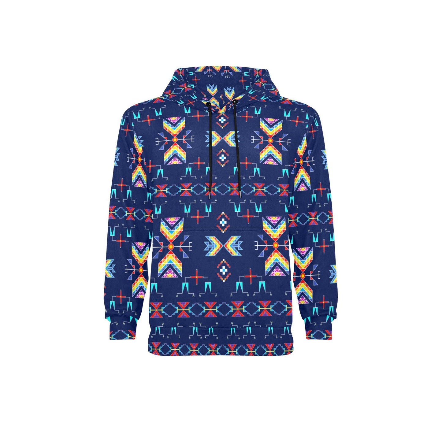 Rainy Chief Rainbow Night Lake Men's Long Sleeve Fleece Hoodie