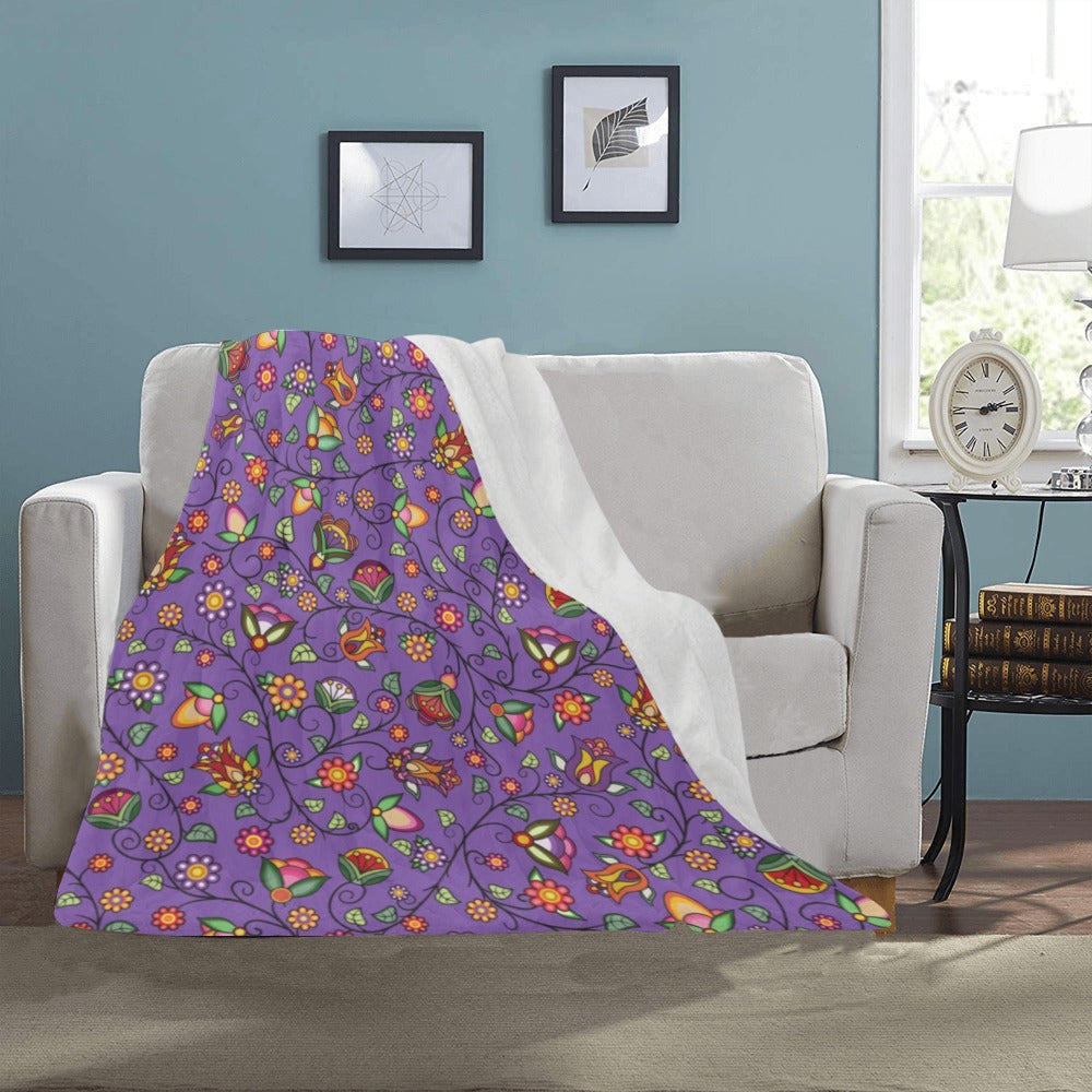 Heartbeat Petals Purple Ultra-Soft Micro Fleece Blanket 40"x50"
