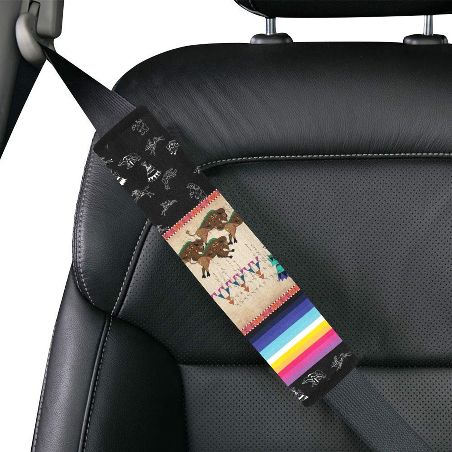 Buffalos Running Black Sky Seat Belt Cover