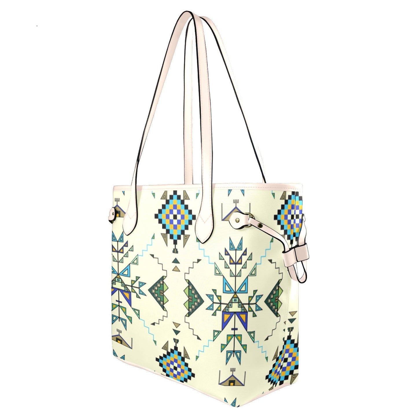 Bear Shield Cream Clover Canvas Tote Bag