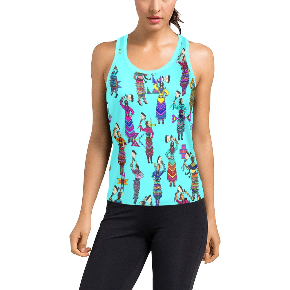 Women's Jingle Dancers Turquoise Women's Racerback Tank Top