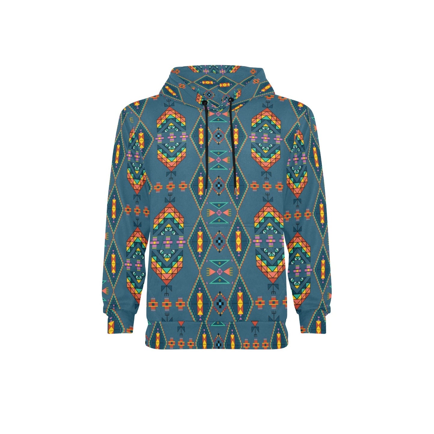 Travois Tipi Deep Lake Men's Long Sleeve Fleece Hoodie