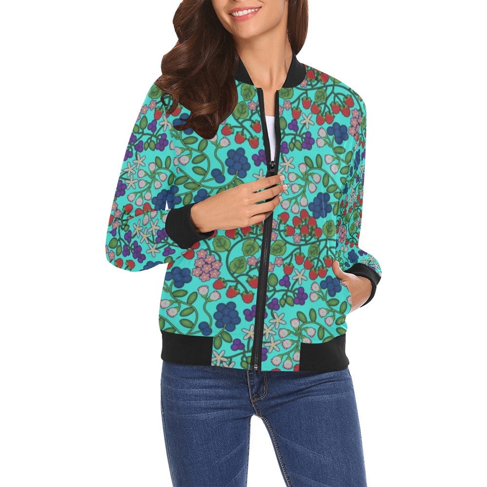 Takwakin Harvest Turquoise Bomber Jacket for Women