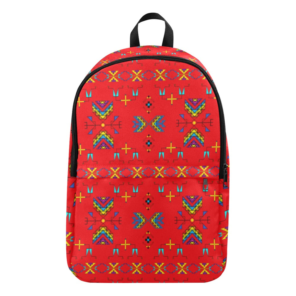 Rainy Chief Rainbow Red Fabric Backpack for Adult