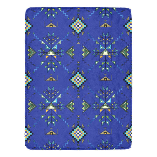 Bear Shield Dark Blue X-Large Micro Fleece Blanket