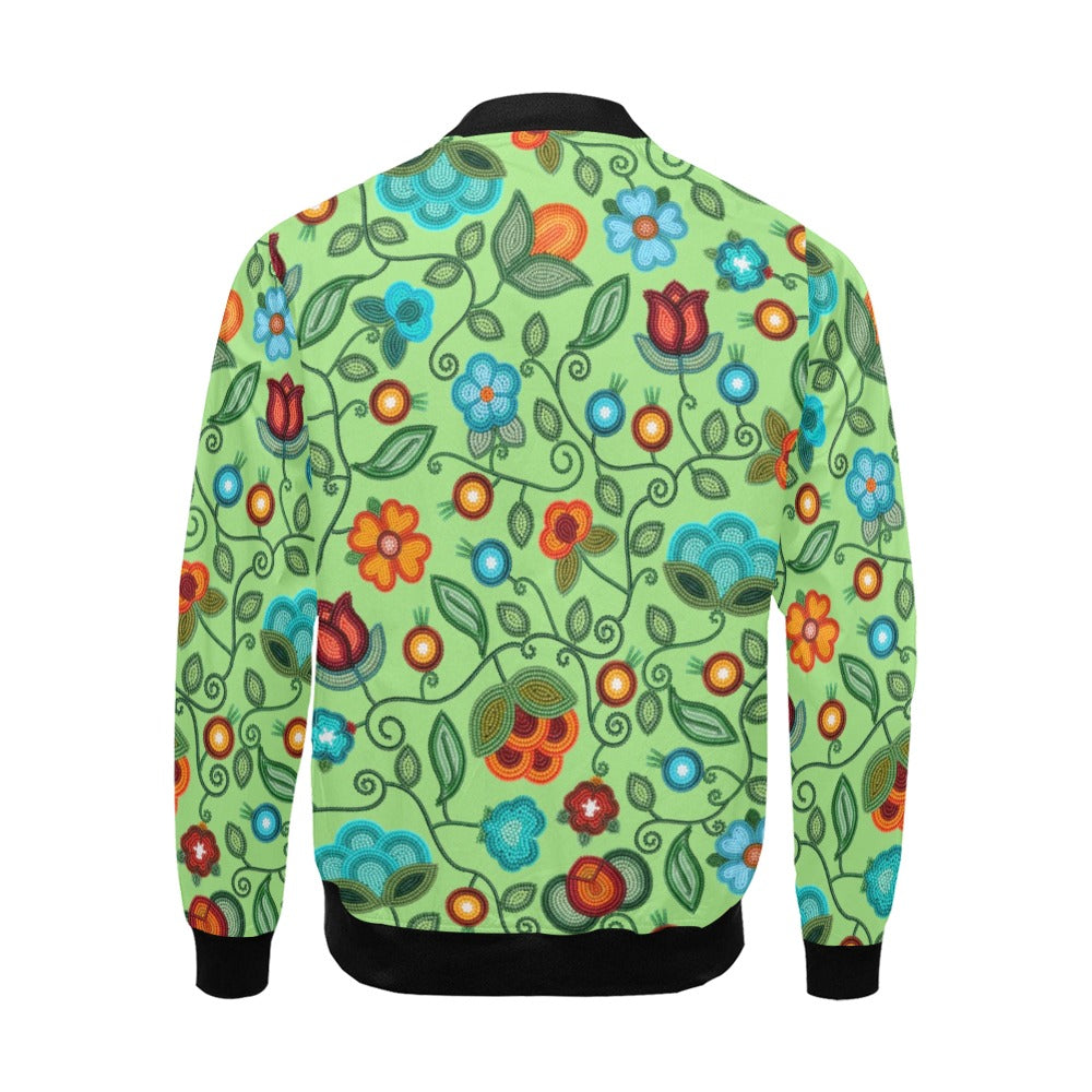 Prairie Fire Petals Sage Bomber Jacket