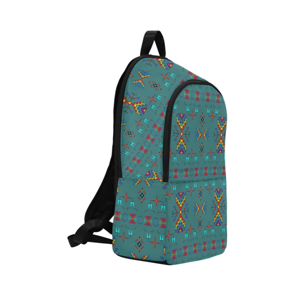 Rainy Chief Rainbow Teal Sky Fabric Backpack for Adult