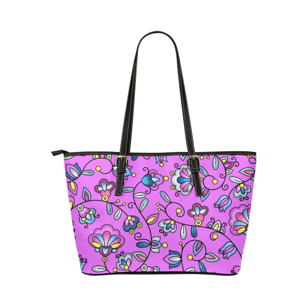 Autumn Bundle Blessing Purple Leather Tote