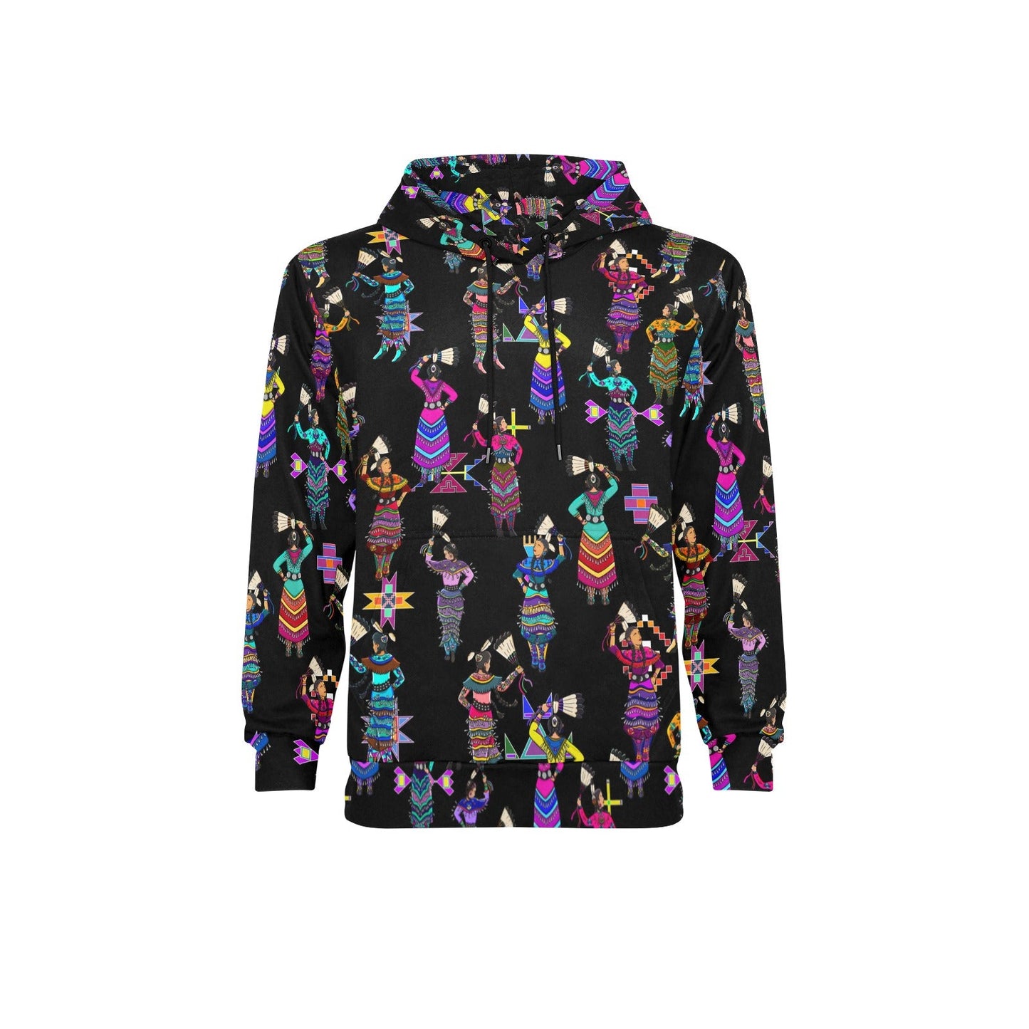 Women's Jingle Dancers Black Men's Long Sleeve Fleece Hoodie