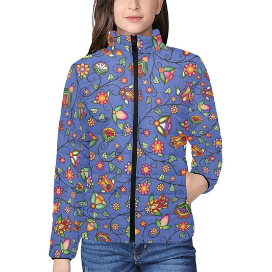 Heartbeat Petals Blue Women's Padded Jacket