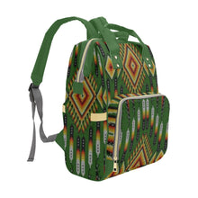 Load image into Gallery viewer, Fire Feather Green Multi-Function Diaper Backpack/Diaper Bag
