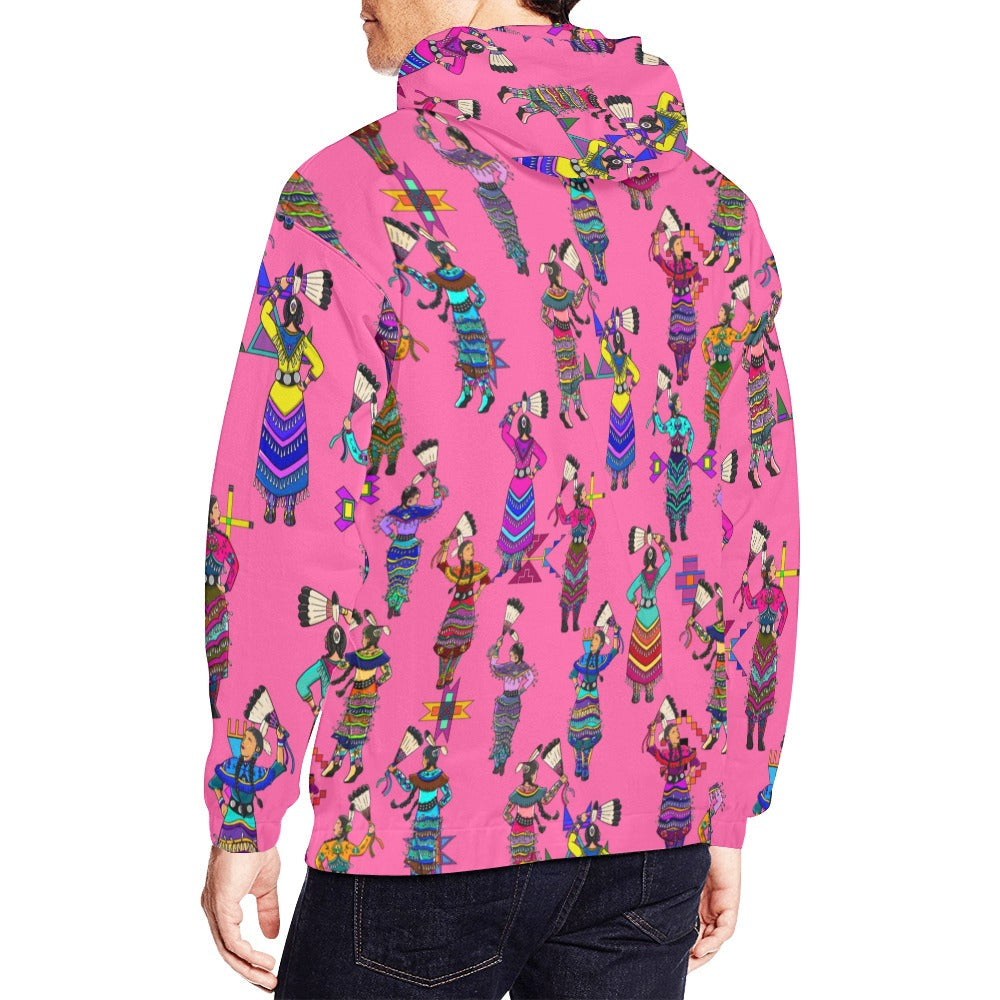 Women's Jingle Dancers Pink Hoodie for Men
