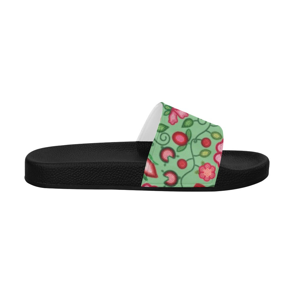 Rose Reverie Green Women's Slide Sandals