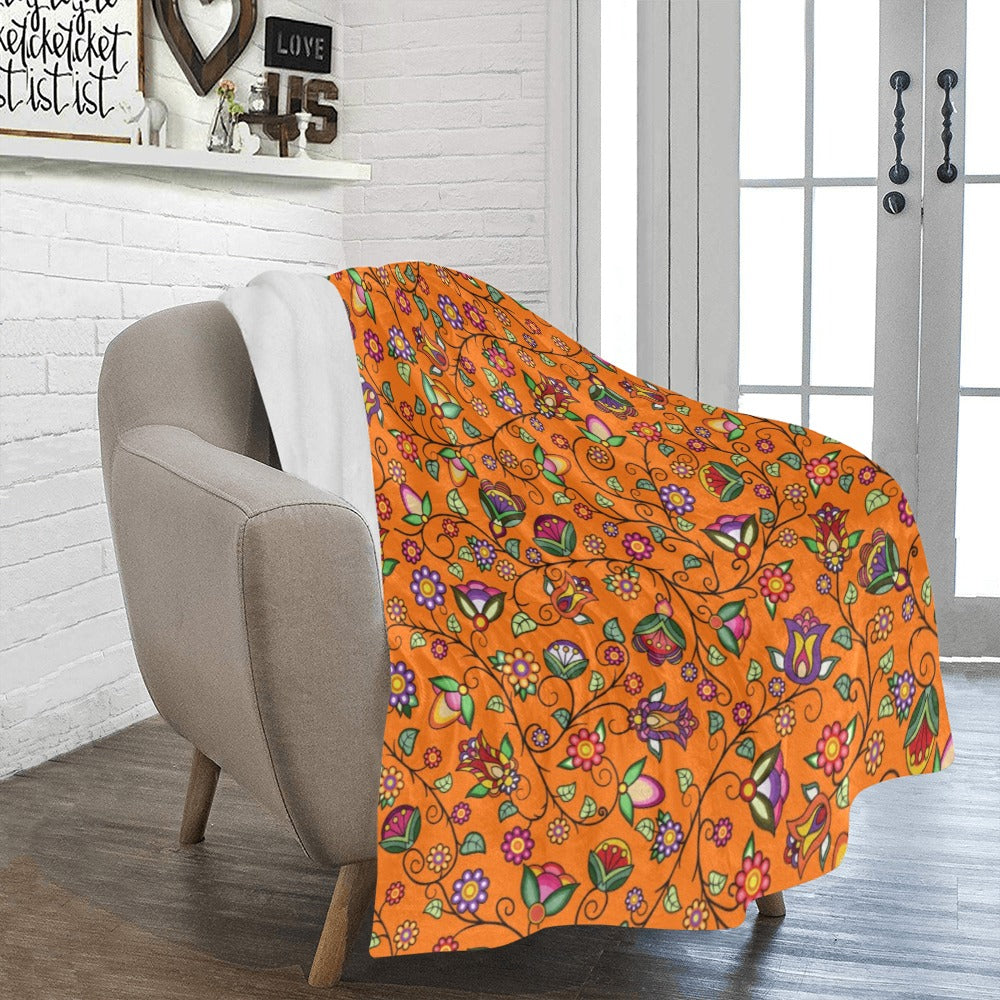 Heartbeat Petals Orange Ultra-Soft Micro Fleece Blanket 50"x60"