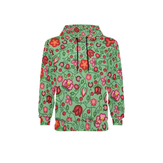 Rose Reverie Green Fleece Hoodie