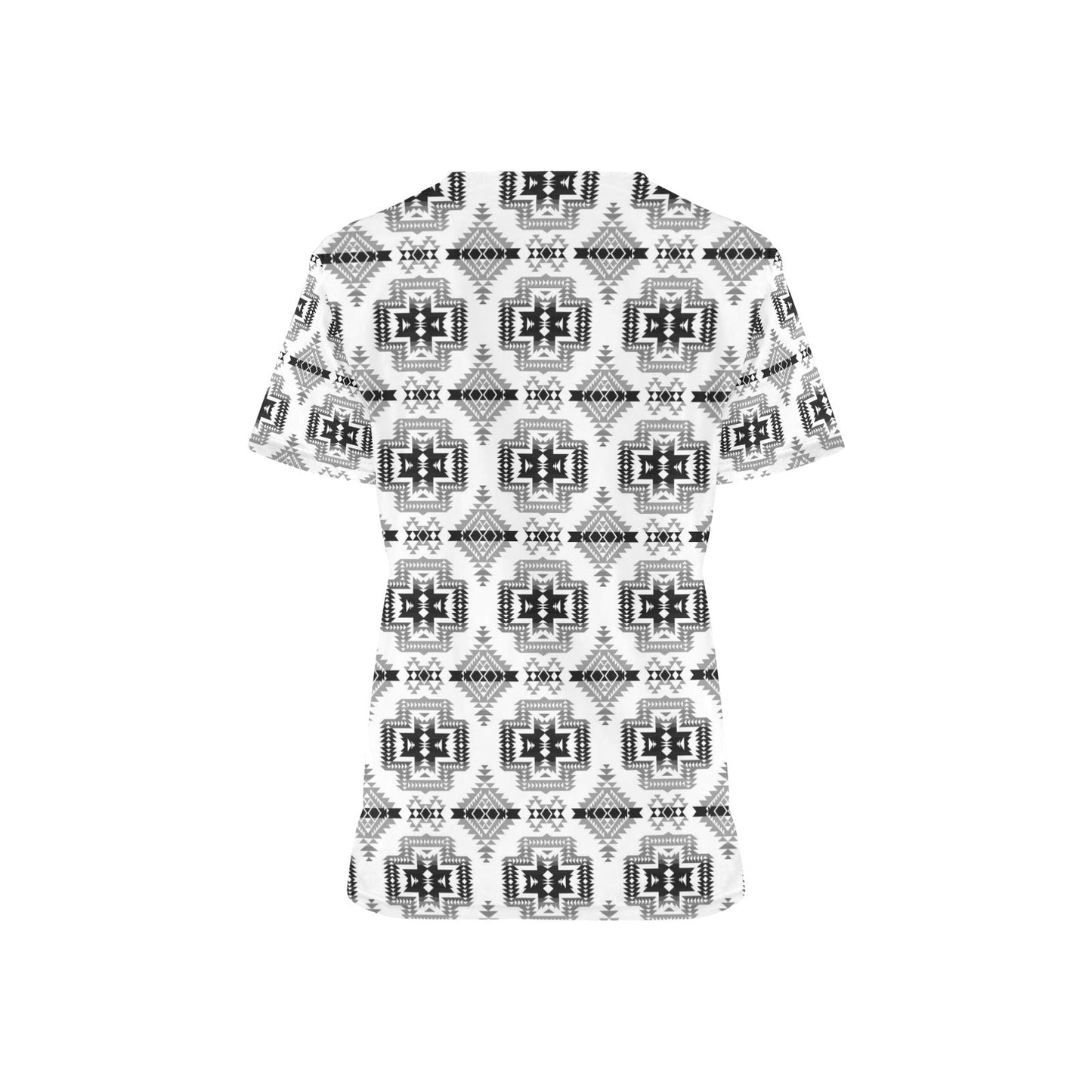 Pretty Blanket White and Black Scrub Top