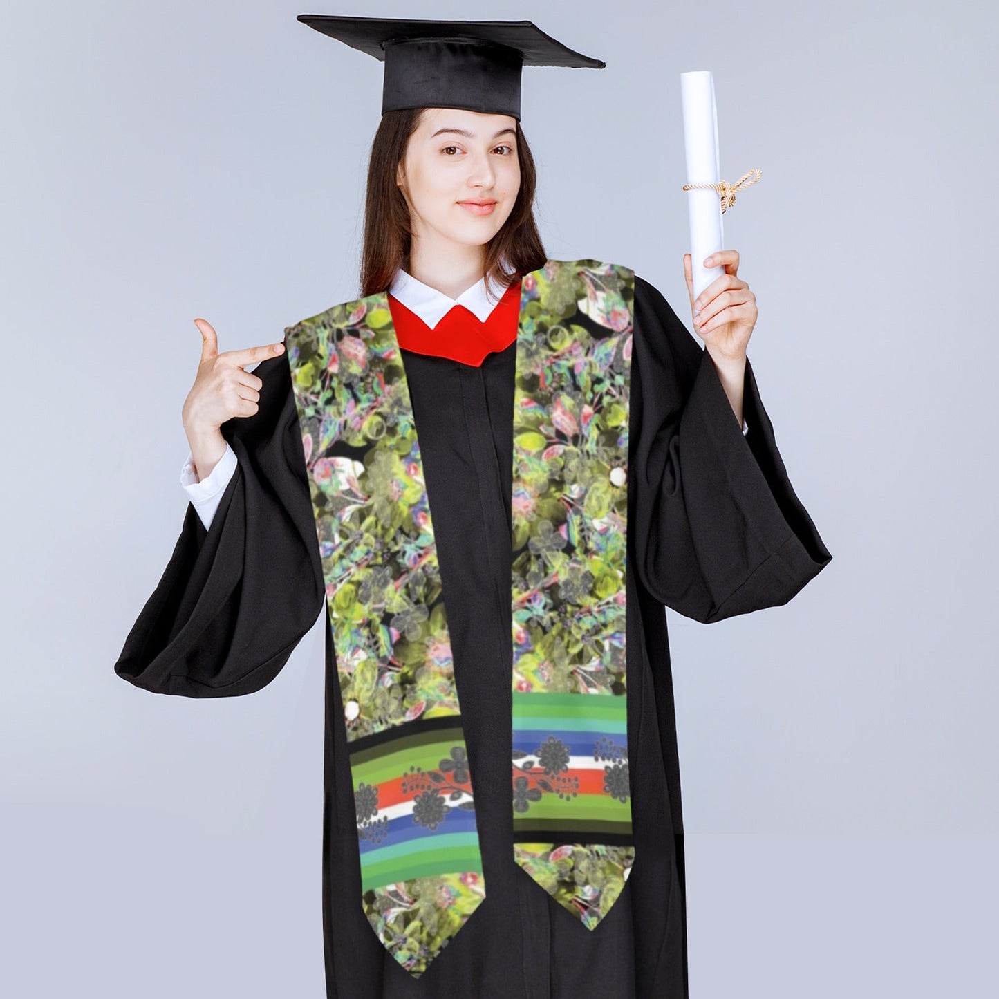 Culture in Nature Green Leaf Graduation Stole