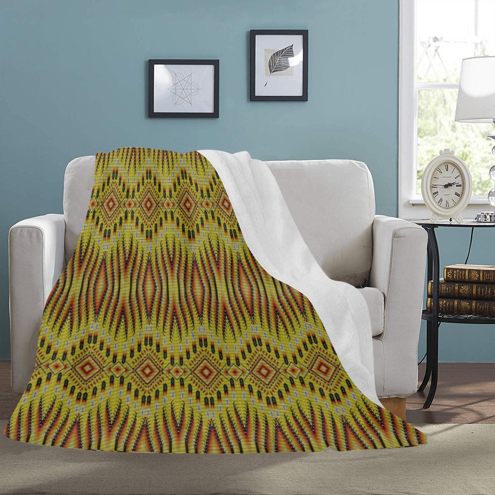 Fire Feather Yellow X-Large Micro Fleece Blanket