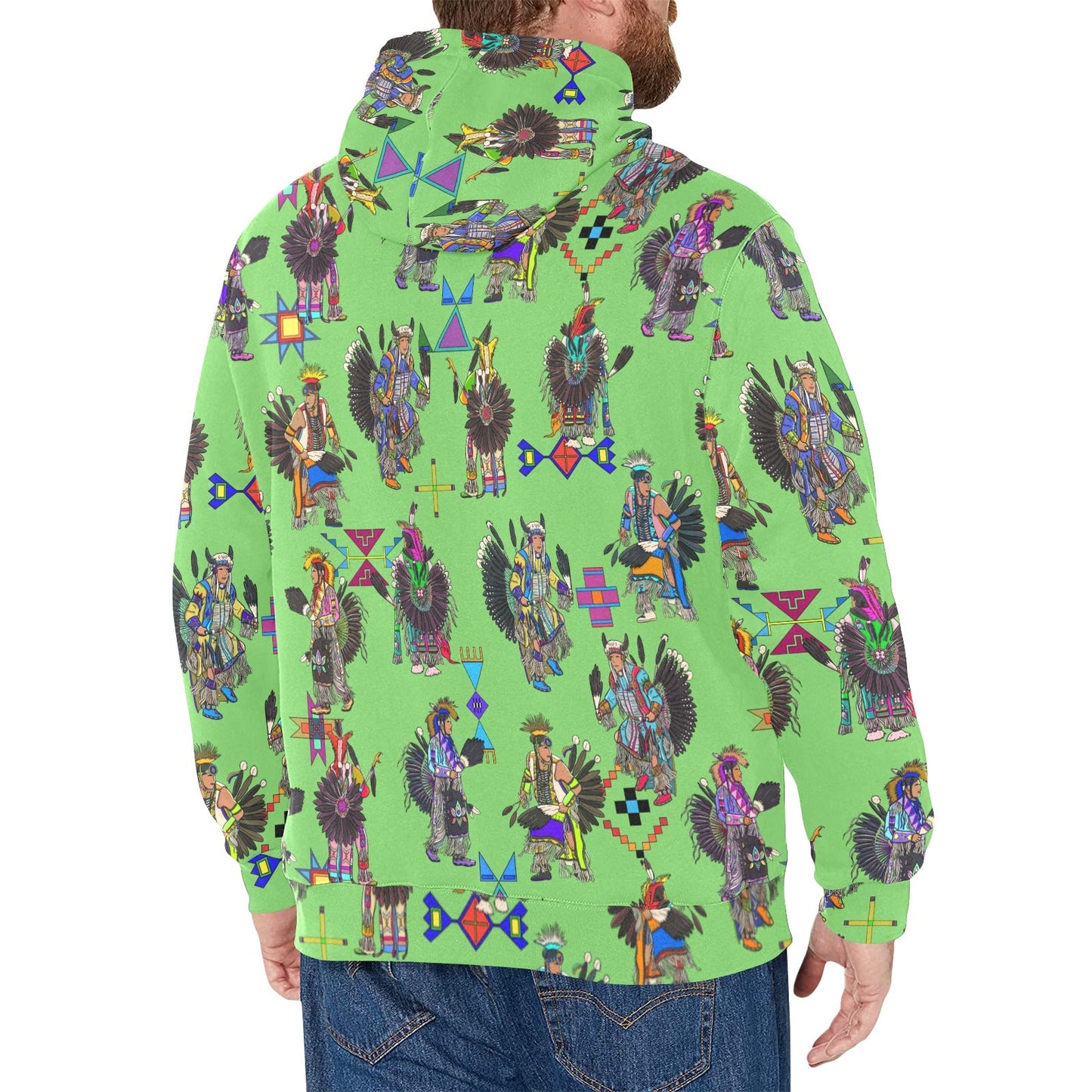 Men's Tradish Dancers Grass Men's Long Sleeve Fleece Hoodie