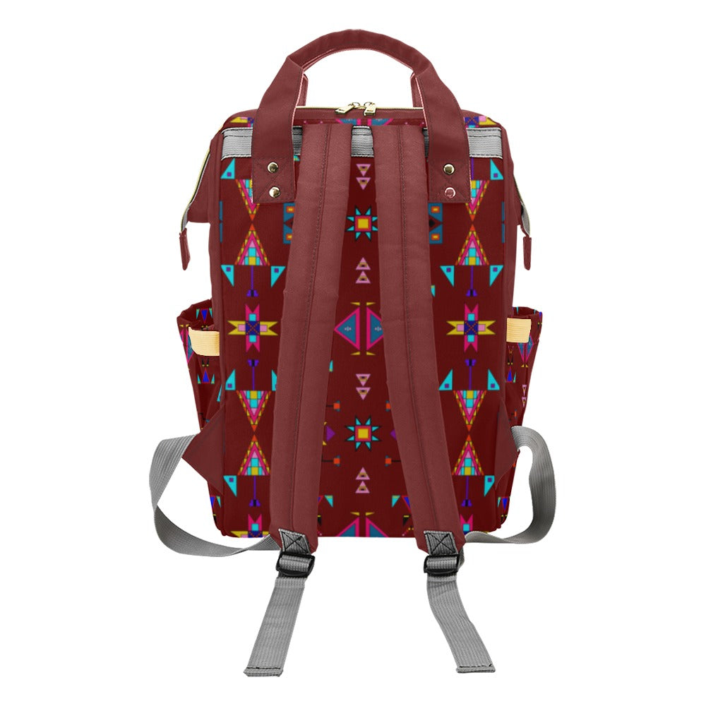 Enemy Territory Dark Maroon Multi-Function Diaper Backpack