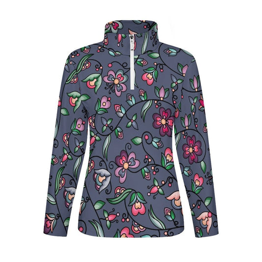 Amber Evening Garland Blue Long Sleeve Yoga Shirt