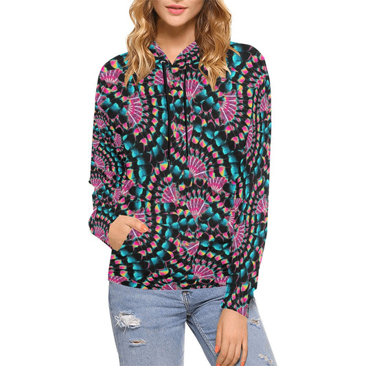 Hawk Feathers Heat Map Hoodie for Women