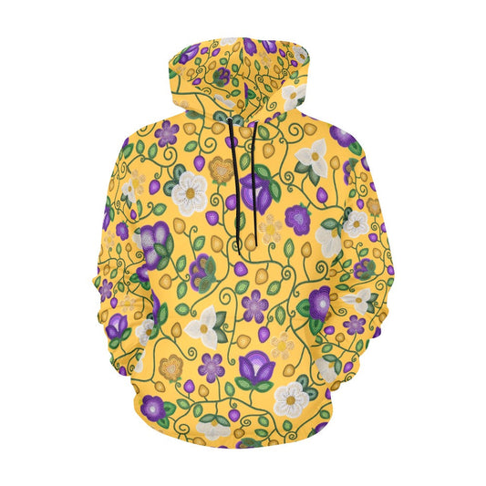 Midnight Moss Bloom Yellow Hoodie for Men