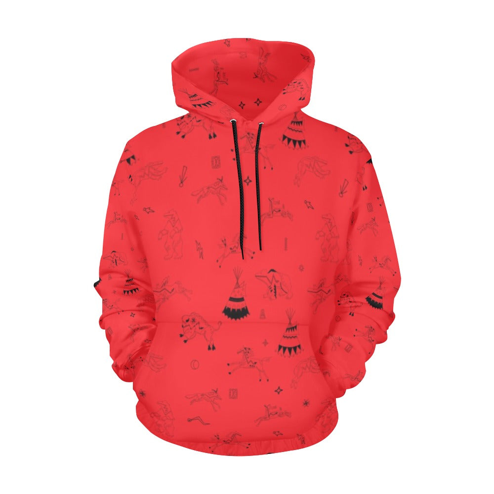 Ledger Dabbles Red Hoodie for Women