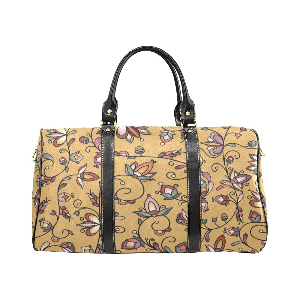 Burnt Sky Petals Gold Large Travel Bag