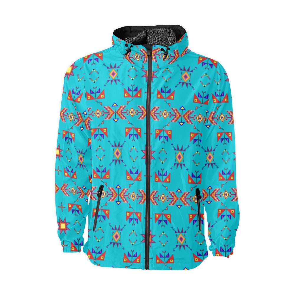 Scattered Generations Turquoise Men's Windbreaker