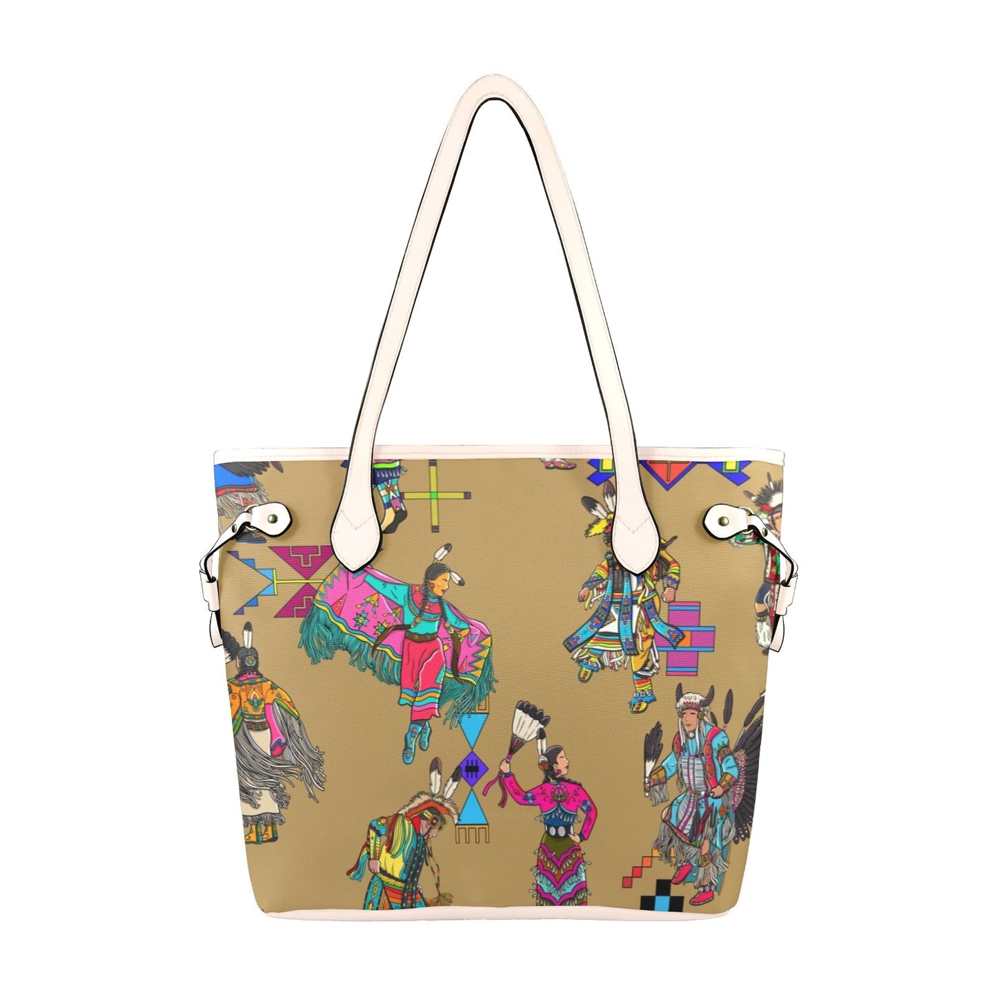 Grand Entry Dancers Earth Clover Canvas Tote Bag