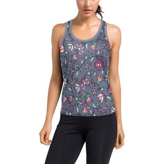Amber Evening Garland Blue Women's Racerback Tank Top