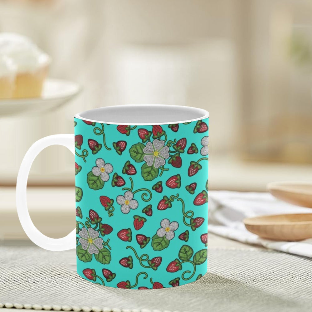 Strawberry Dreams Turquoise Mug