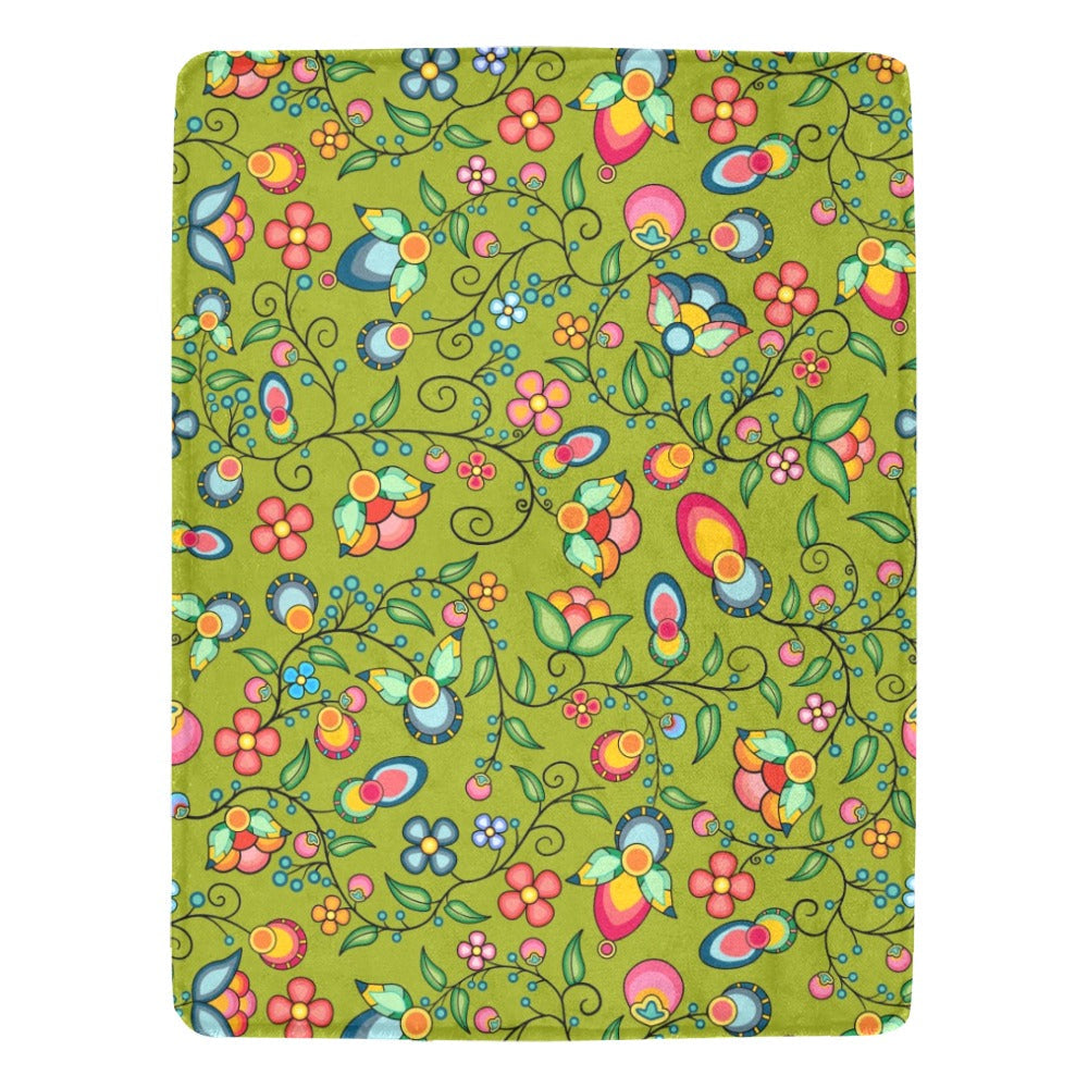 Floral Bounty Sweetgrass X-Large Micro Fleece Blanket