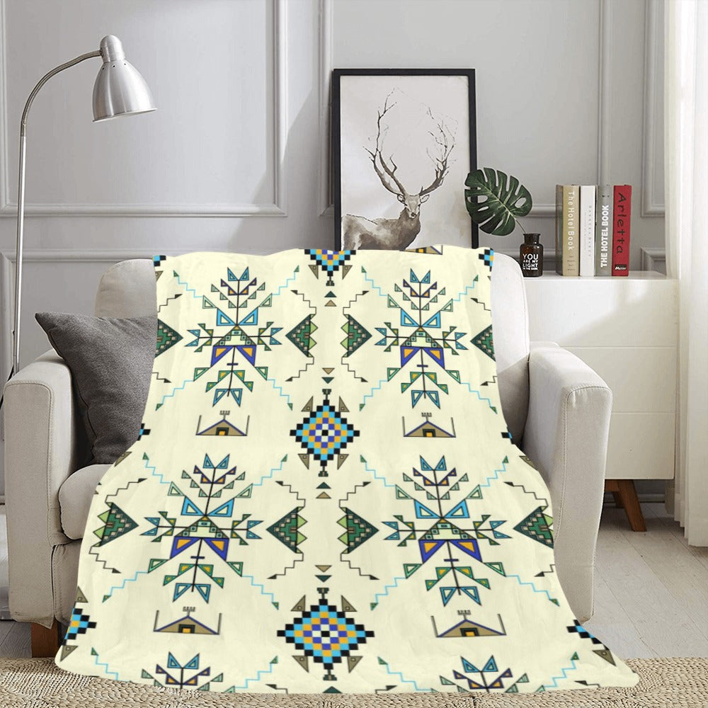 Bear Shield Cream X-Large Micro Fleece Blanket