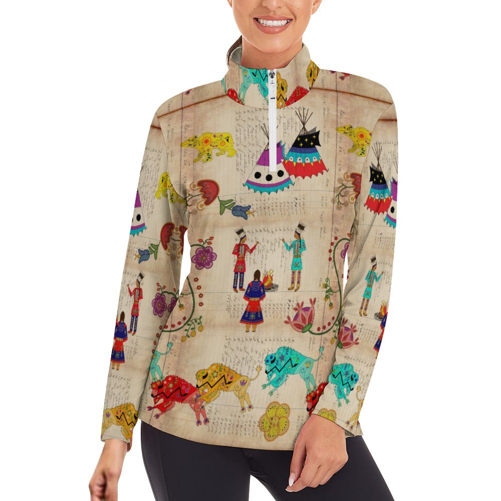 Floral Ledger Way of Life Long Sleeve Yoga Shirt