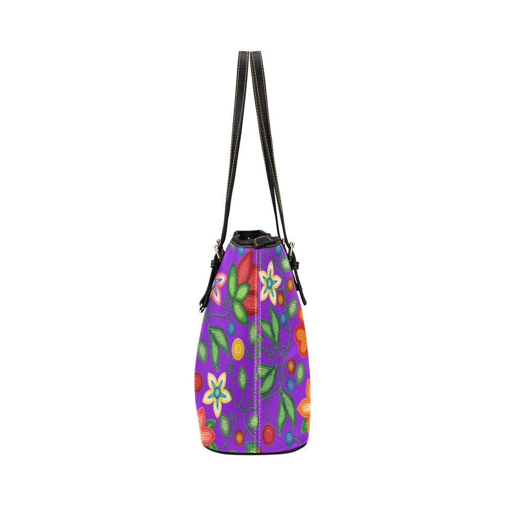 Morning Harmony Purple Leather Tote