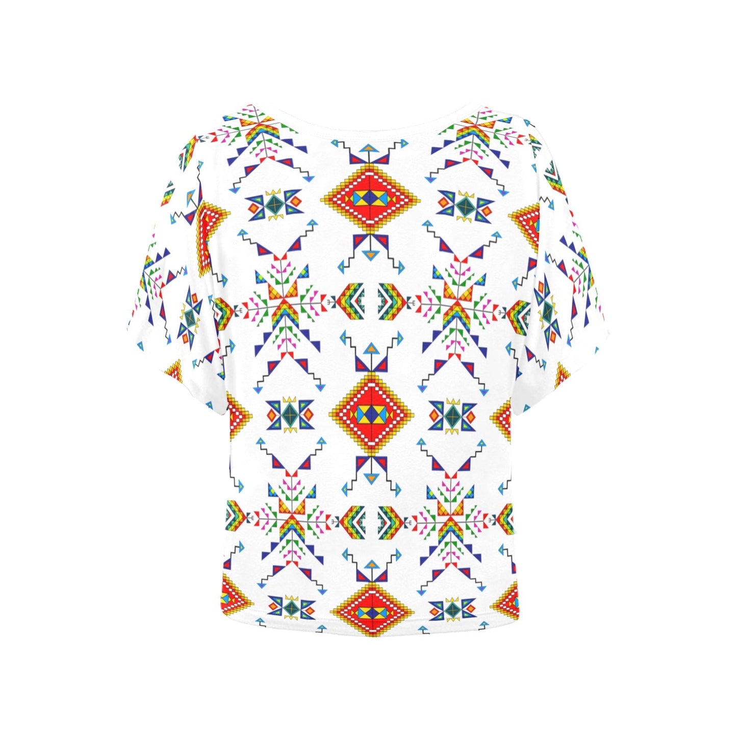 Buffalo Jump White Women's Batwing-Sleeved Blouse T shirt