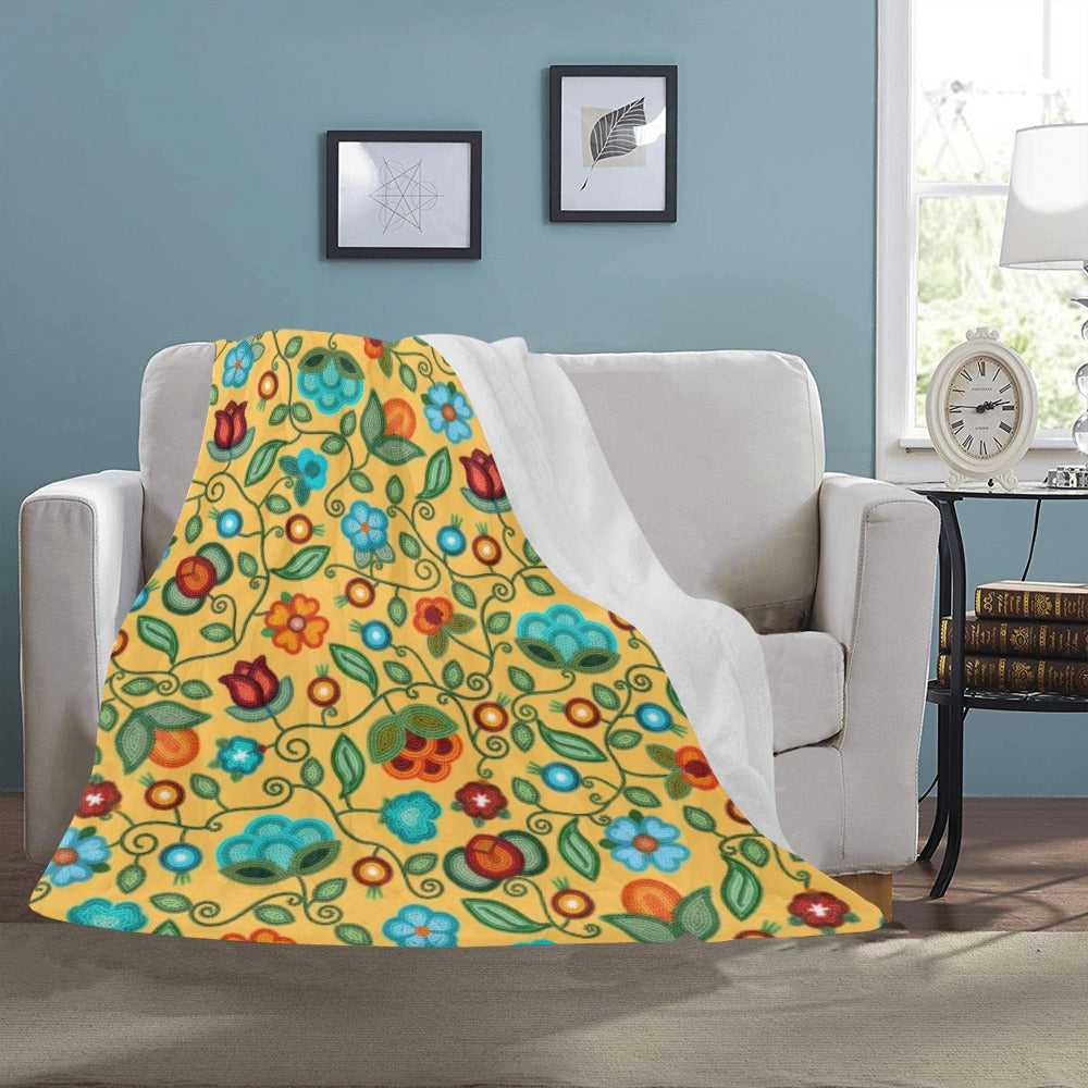 Prairie Fire Petals Honey Large Micro Fleece Blanket