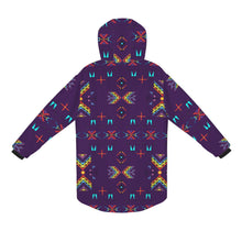 Load image into Gallery viewer, Rainy Chief Rainbow Dark Purple Unisex Sherpa Lined Hooded Coat
