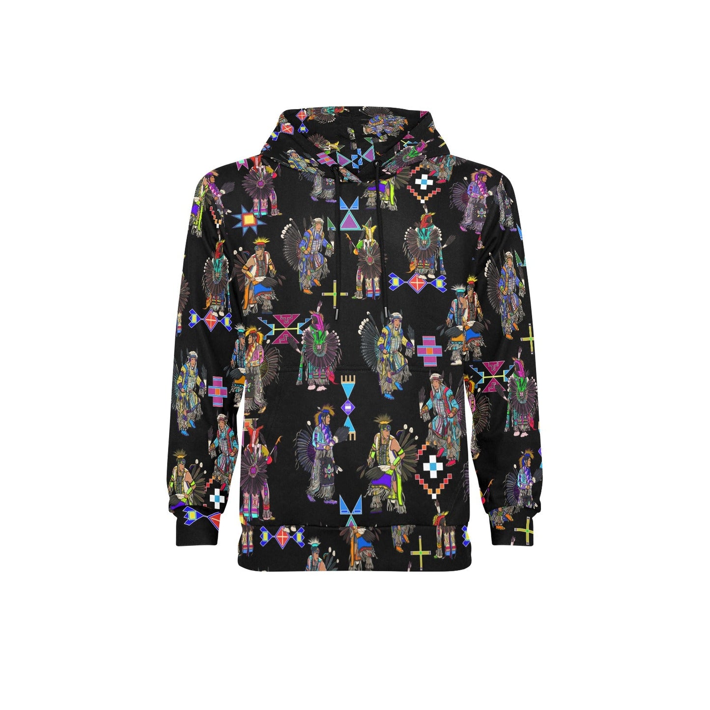 Men's Tradish Dancers Black Men's Long Sleeve Fleece Hoodie