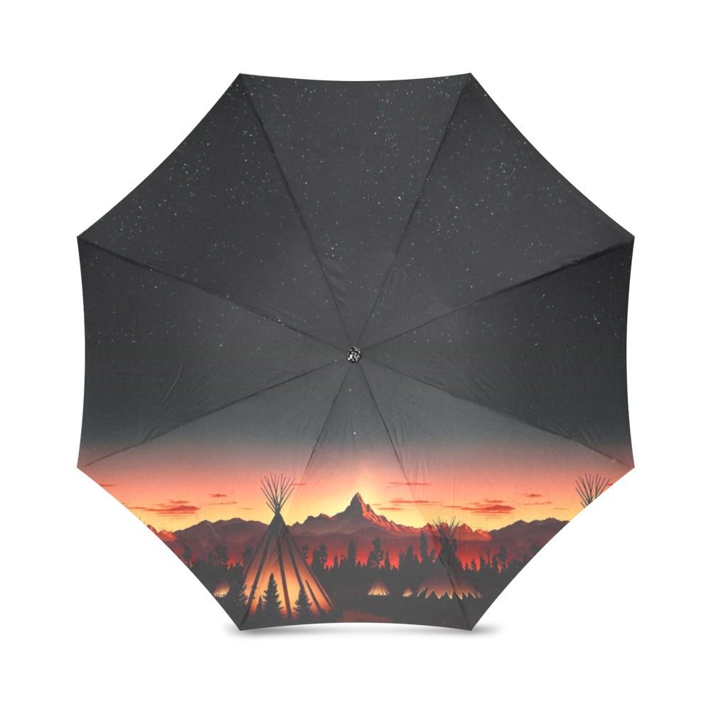 Sunset Tipis 1 Foldable Umbrella