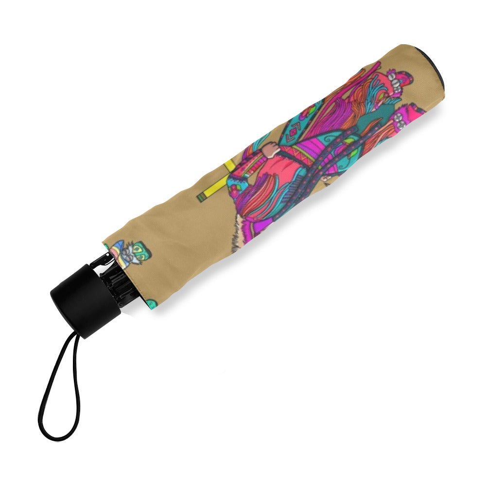 Men's Grass Dancers Earth Foldable Umbrella