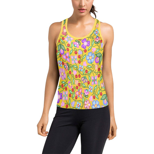 Petal Harmony Ochre Racerback Tank Top